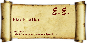 Eke Etelka névjegykártya